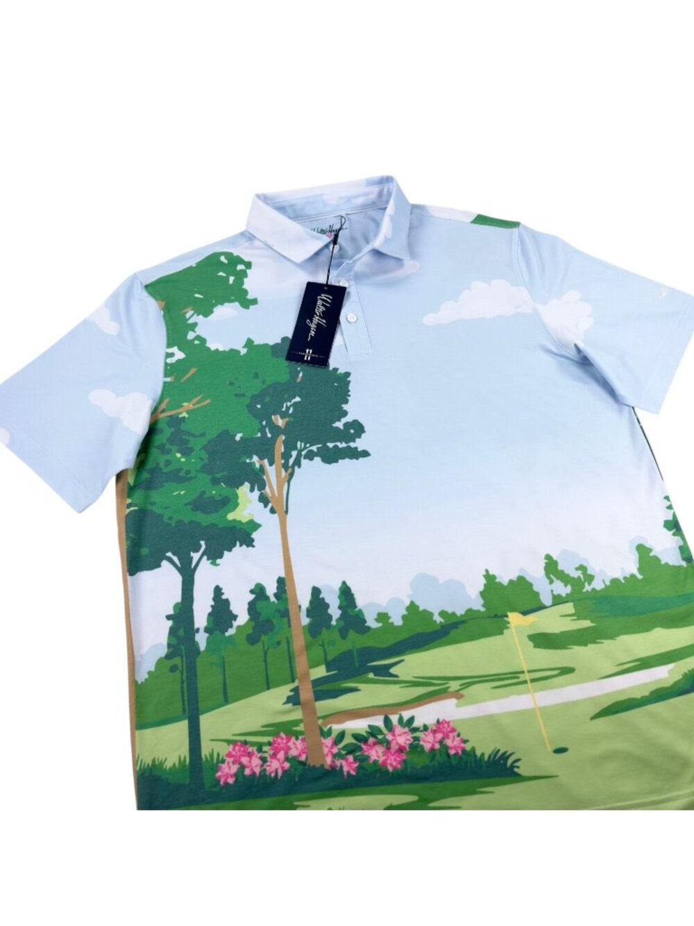 Walter Hagen Performance 11 Golf Polo Mens Size L SLIM FIT Course Scenic NWT